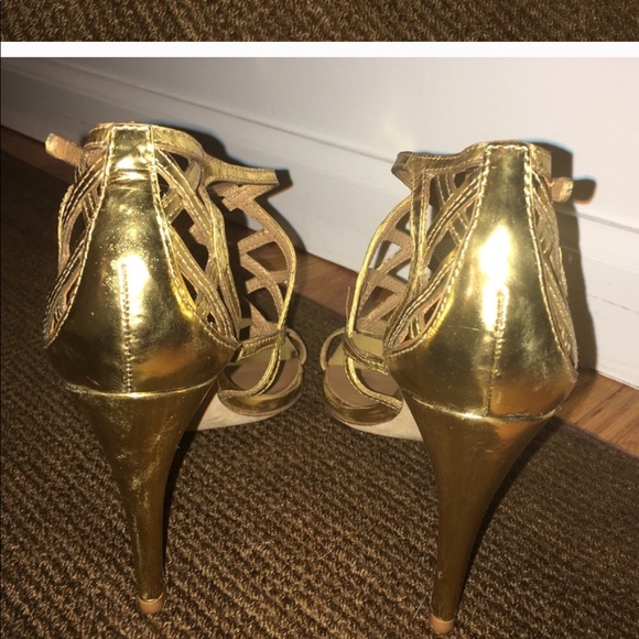 Tory Burch Amalie gold cage heels - Picture 2 of 10